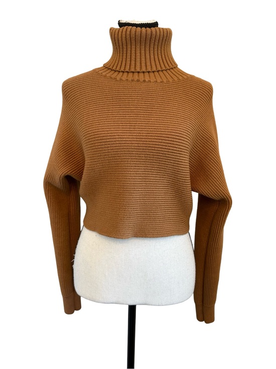 House of Harlow 1960 Sweaters - House of Harlow 1960 Camel Ribbed Cropped Turtleneck Sweater Pullover Small